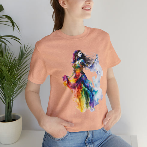 Rainbow Belly Dancer's Pose - Short Sleeve Tee